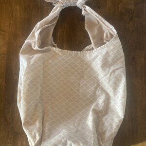 Old Navy Cotton Hand Bag Beige/White EUC!